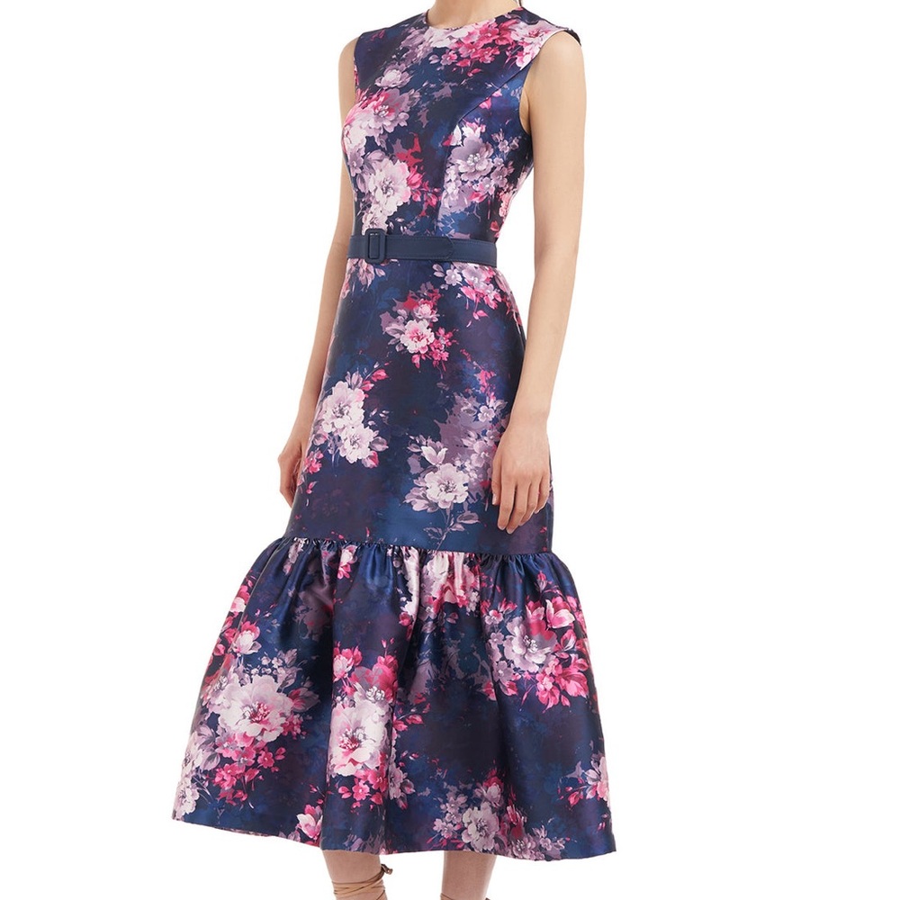 Kay Unger Floral Sleeveless Dress, midi tea length, NWT size 10